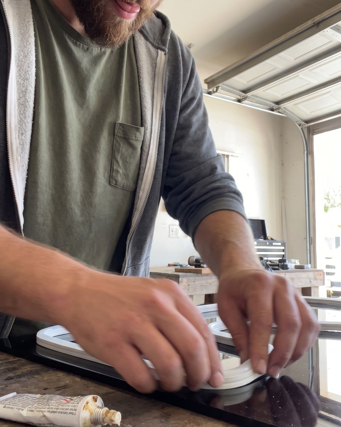 Bending the LED neon flex into the routed channel