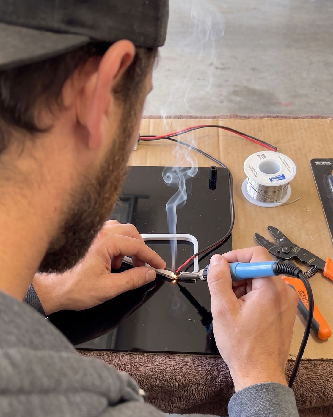 Soldering the leads